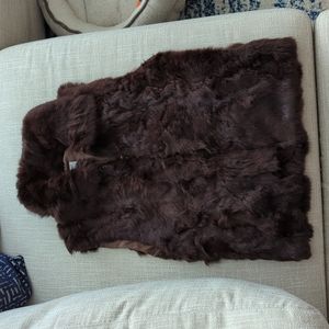 Surell brown fur vest (100% rabbit)